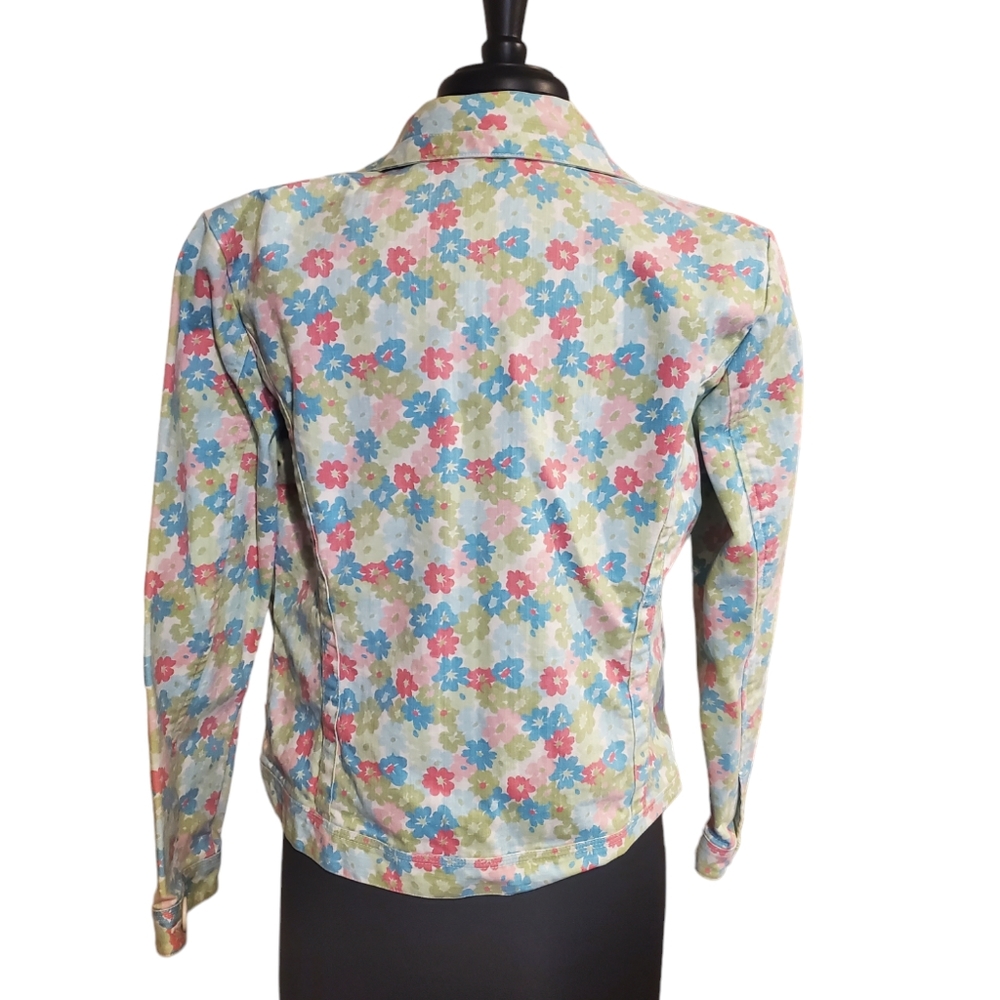 Liz Claiborne 100% Cotton Flower Jacket. Size Medium - Picture 3 of 4